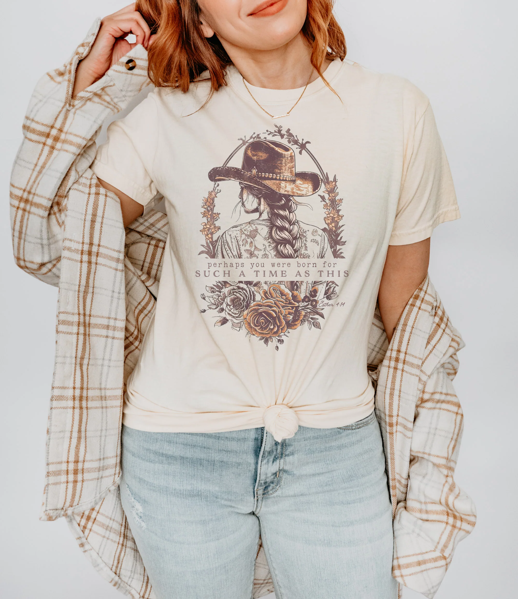 COWGIRL PERHAPS YOU WERE BORN FOR SUCH A TIME AS THIS UNISEX TEE - Image 5